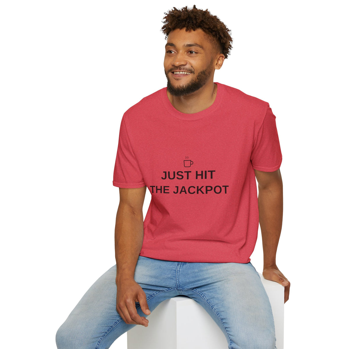 Just Hit the Jackpot T-Shirt — Coffee Minimalist Graphic Tee - Trending Now - August 2026