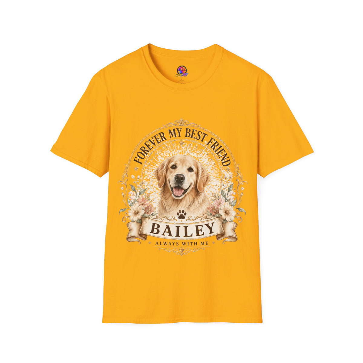 Forever My Best Friend Dog T-Shirt — Personalized Pet Name Golden Retriever Tee