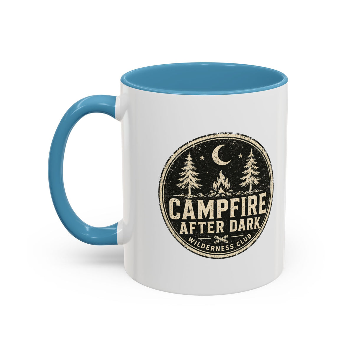 Milo Bailey Dog Dad Mom Campfire After Dark Accent Coffee Mug — Rustic Camping Coffee Cup