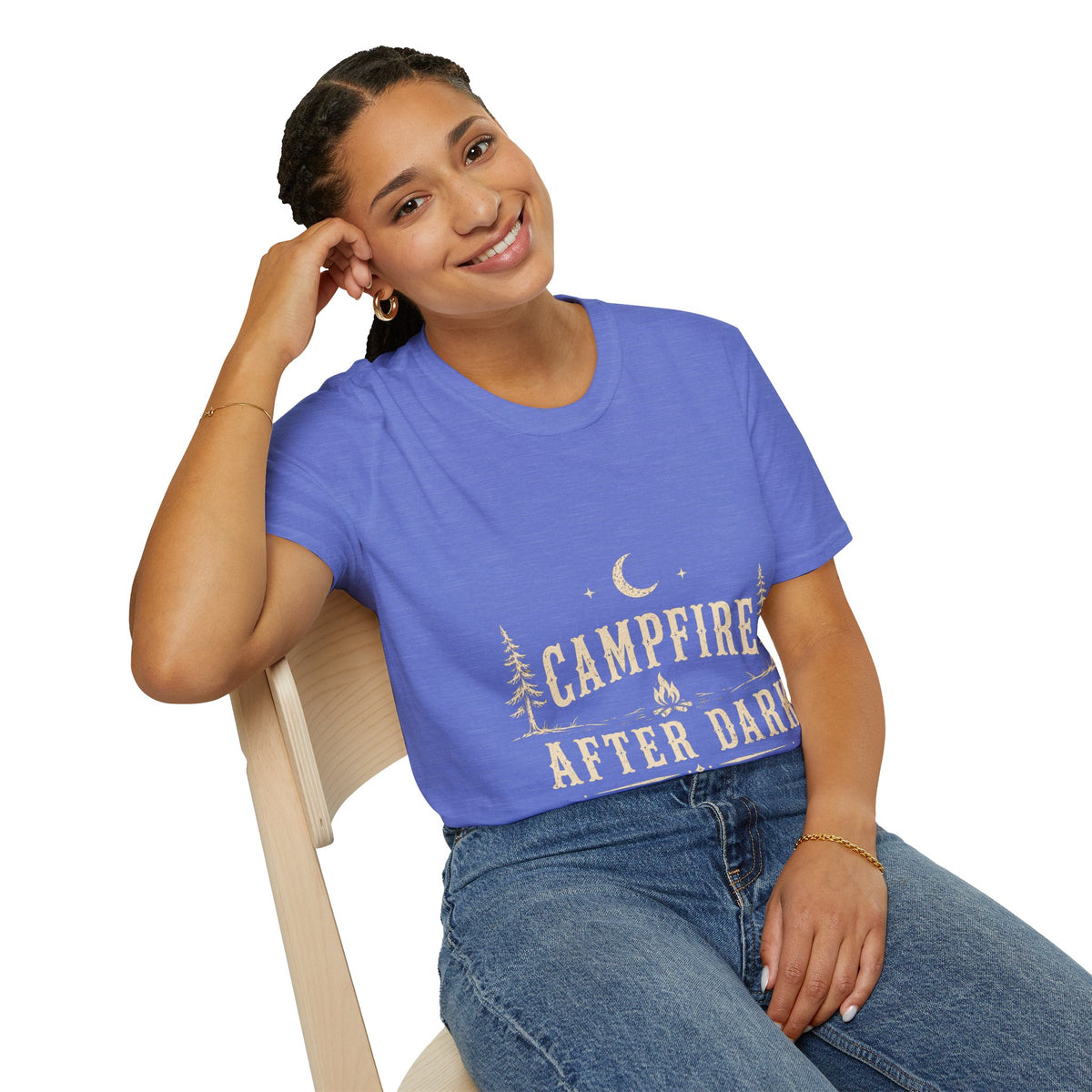 Campfire After Dark T-Shirt — Moonlit Camping Graphic Tee