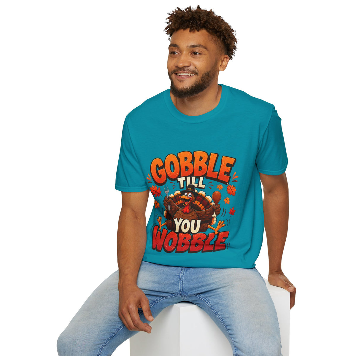Thanksgiving T-Shirt Gobble 'Til You Wobble Thanksgiving T-Shirt