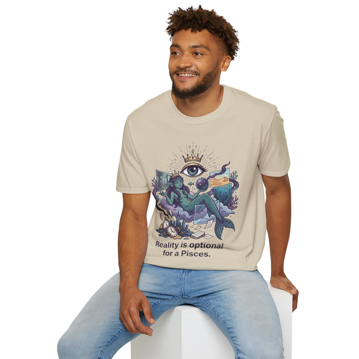 Pisces Mystic Tee — "Reality is optional for a Pisces" Astrological Graphic T-Shirt