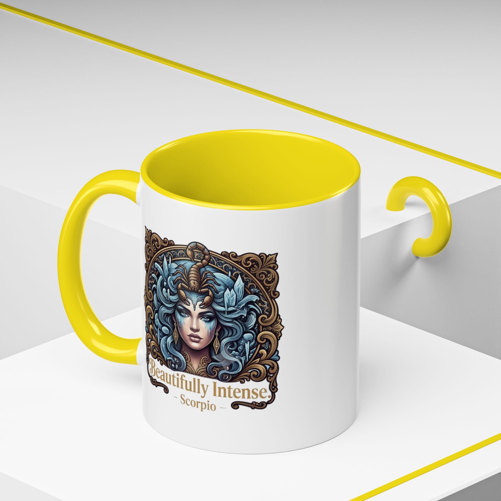 Scorpio Accent Coffee Mug — "Beautifully Intense" Zodiac Design (11/15oz)