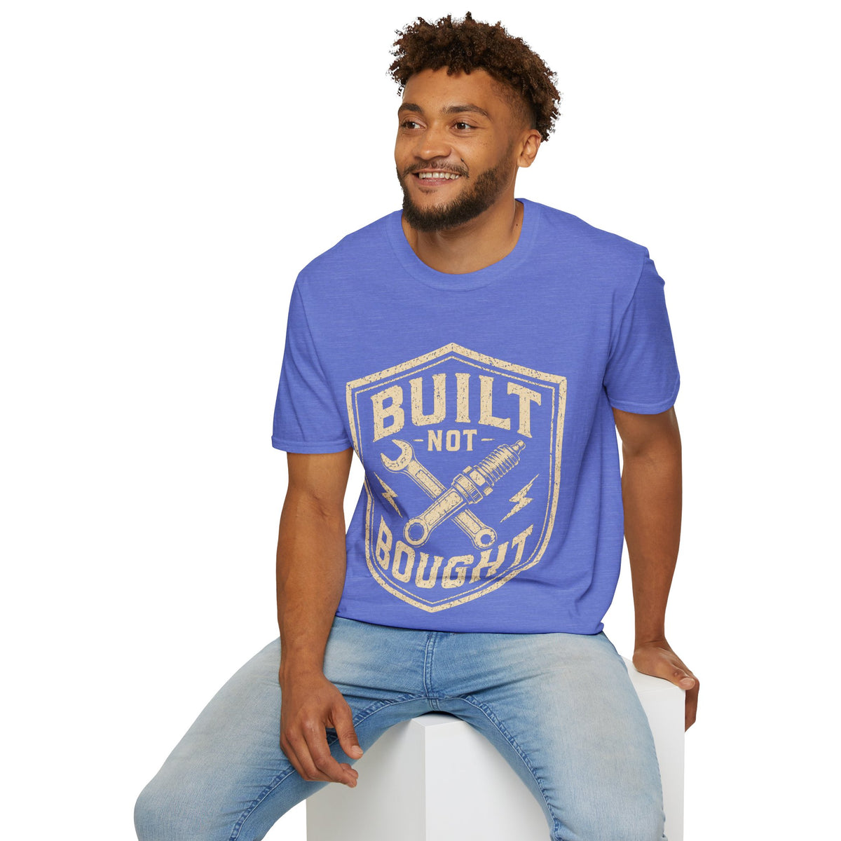 Built Not Bought T-Shirt — Vintage Mechanic Auto Repair Tee