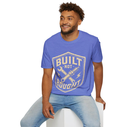 Built Not Bought T-Shirt — Vintage Mechanic Auto Repair Tee