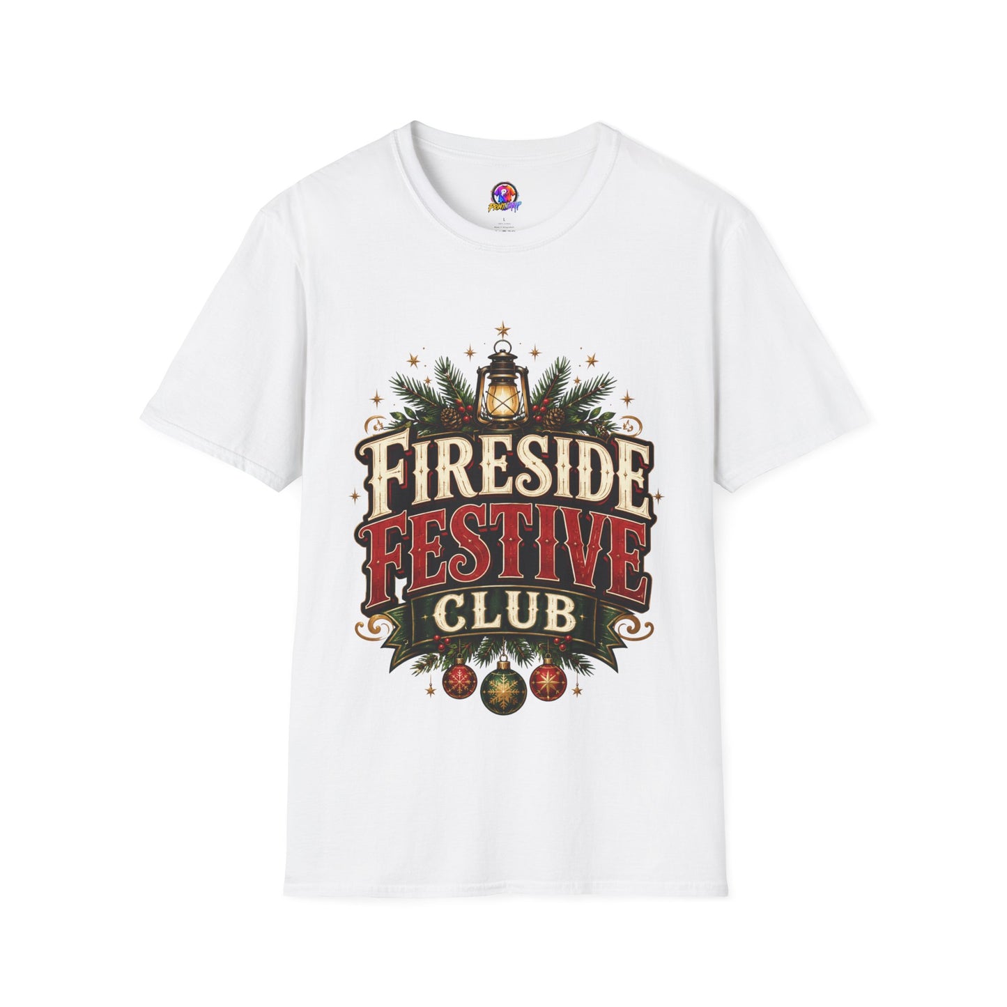 Fireside Festive Club T-Shirt — Cozy Holiday Lantern Graphic Tee