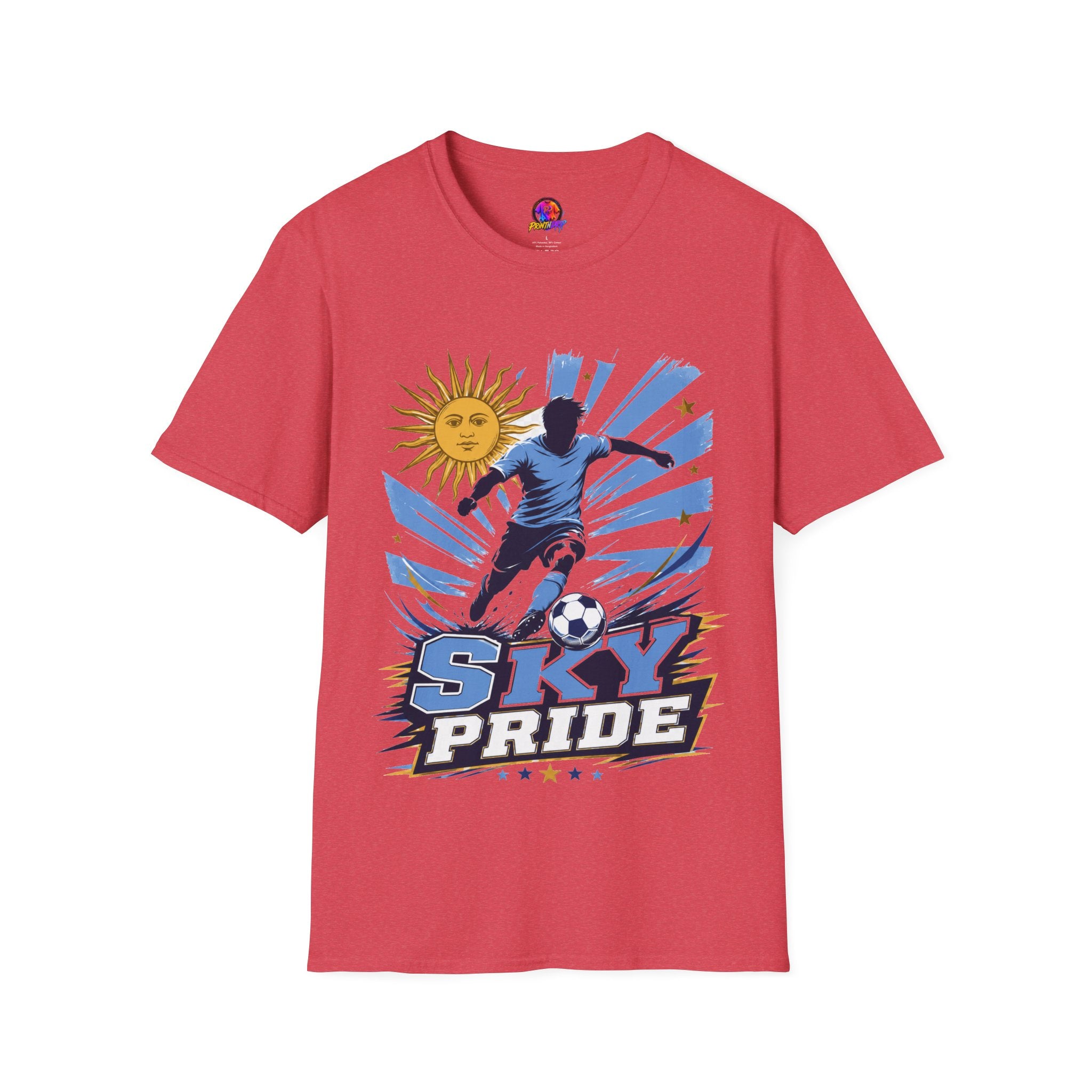 Uruguay Soccer Sky Pride T-Shirt — Argentina Sun Football Graphic Tee