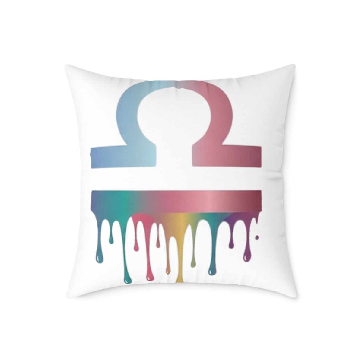 Libra Zodiac Dripping Astrological Square Poly Canvas Pillow