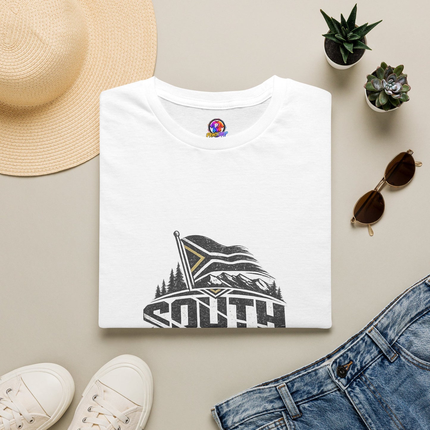 South Africa Flag & Soccer Crest T‑Shirt