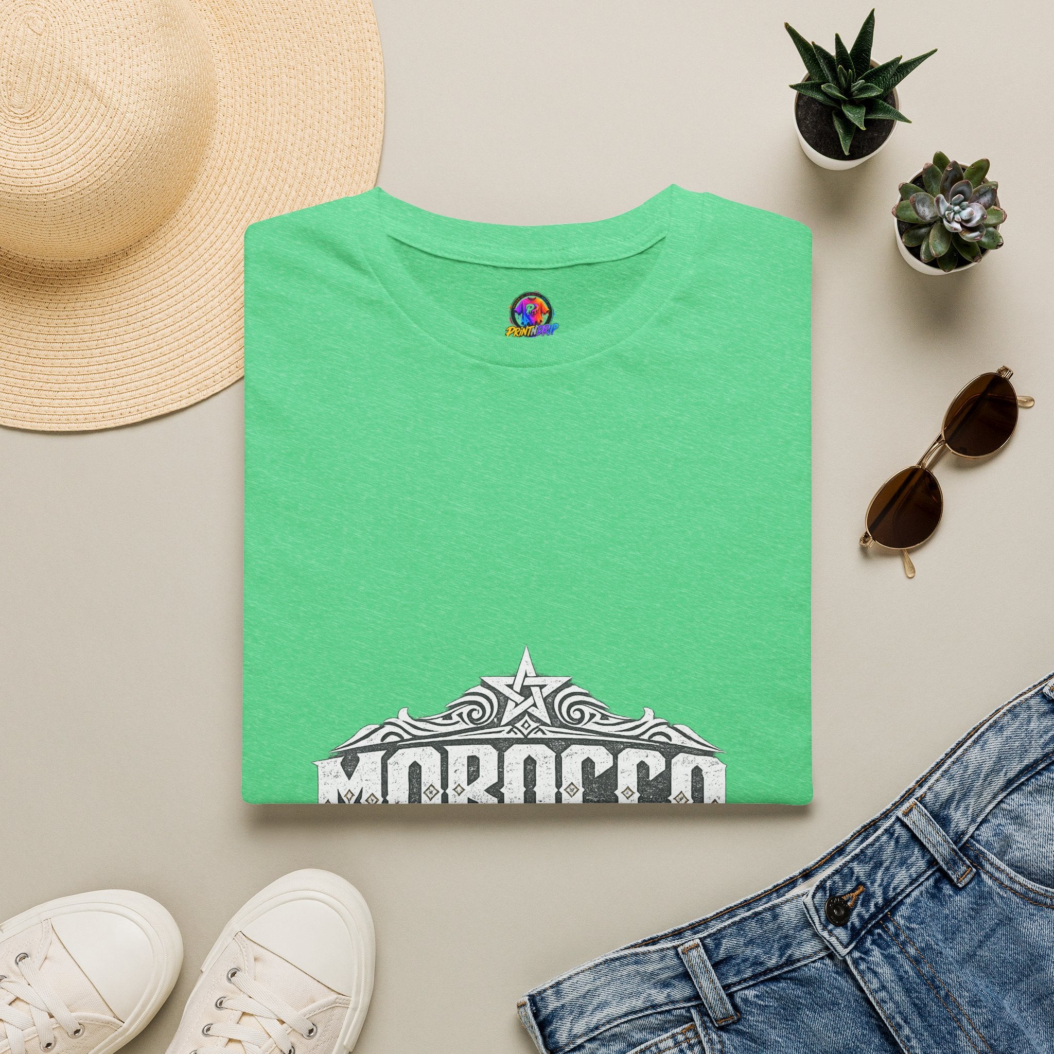 Morocco Vintage Graphic T-Shirt — Travel Tee with Ornamental Crest