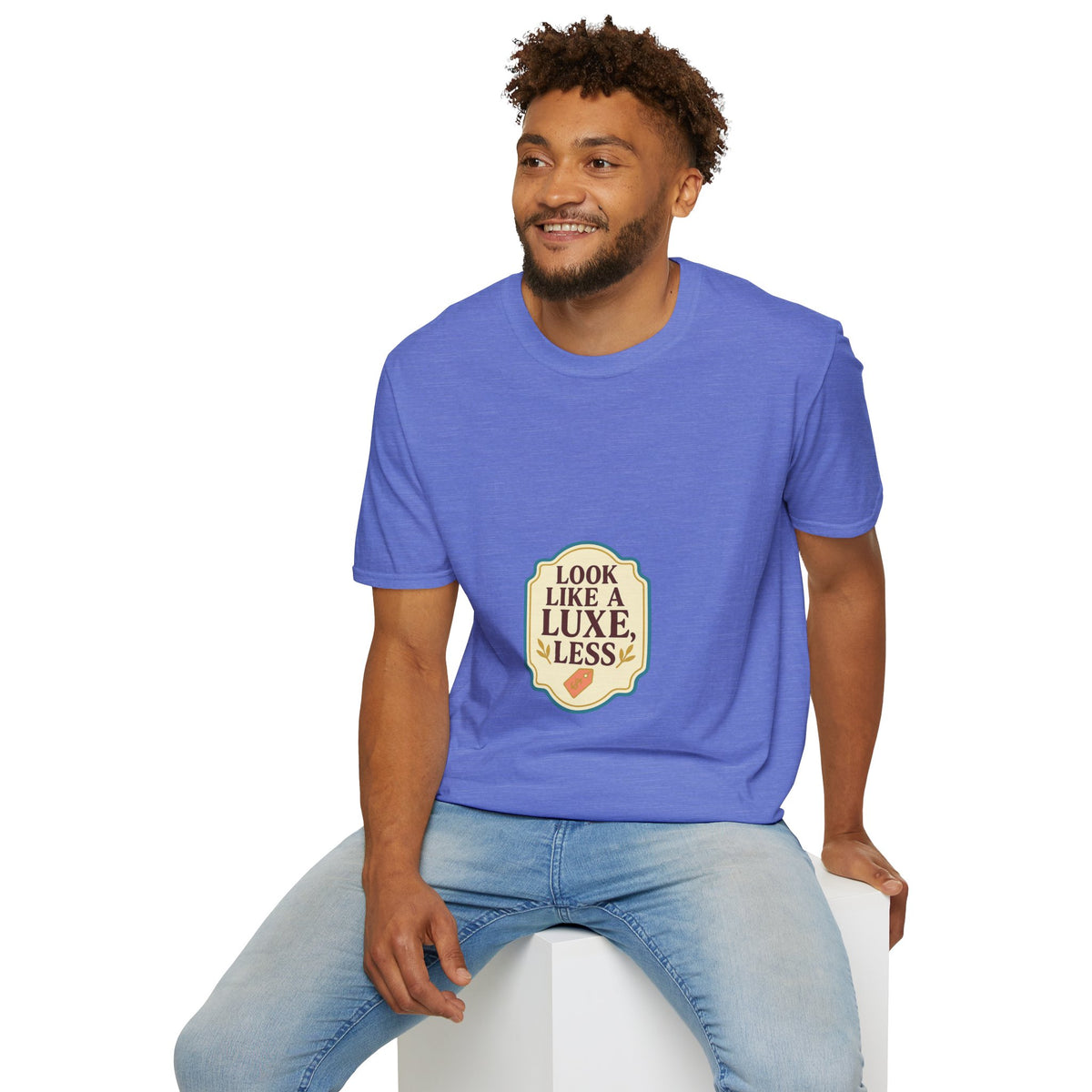 T-Shirt — "Look Like a Luxe Less" Retro Badge Graphic Tee - Trending Now - October 2026
