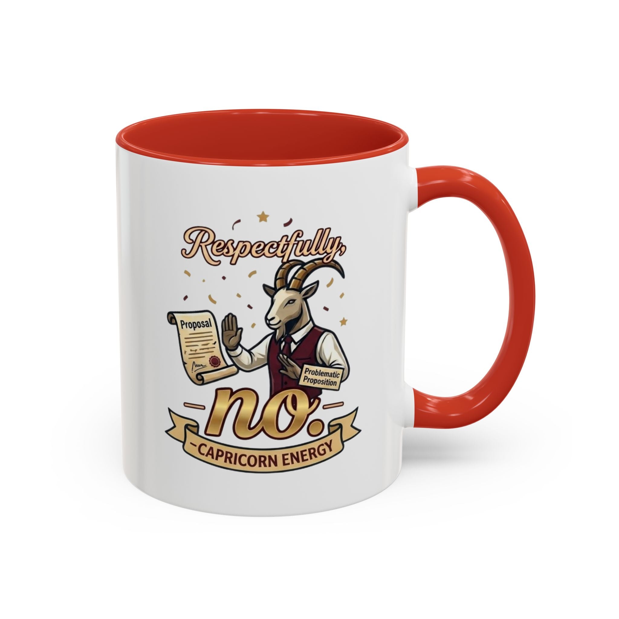 Respectfully No Capricorn Energy Coffee Mug — Zodiac Goat Astrology Gift (11/15oz)