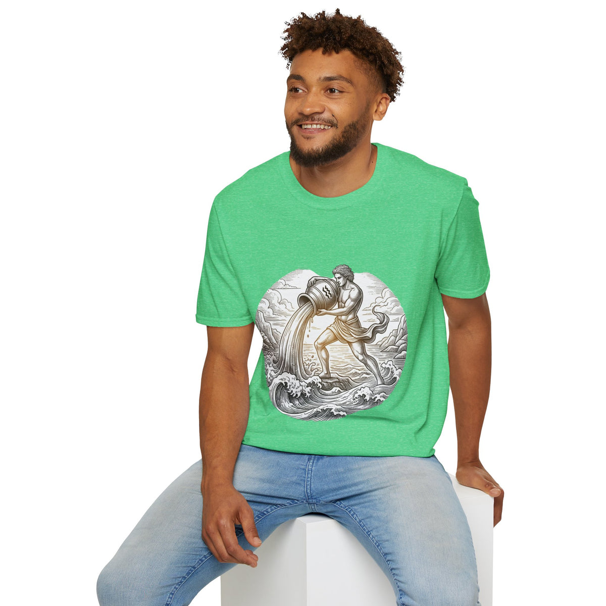 Aquarius Zodiac T-Shirt — Vintage Water Bearer Astrology Tee