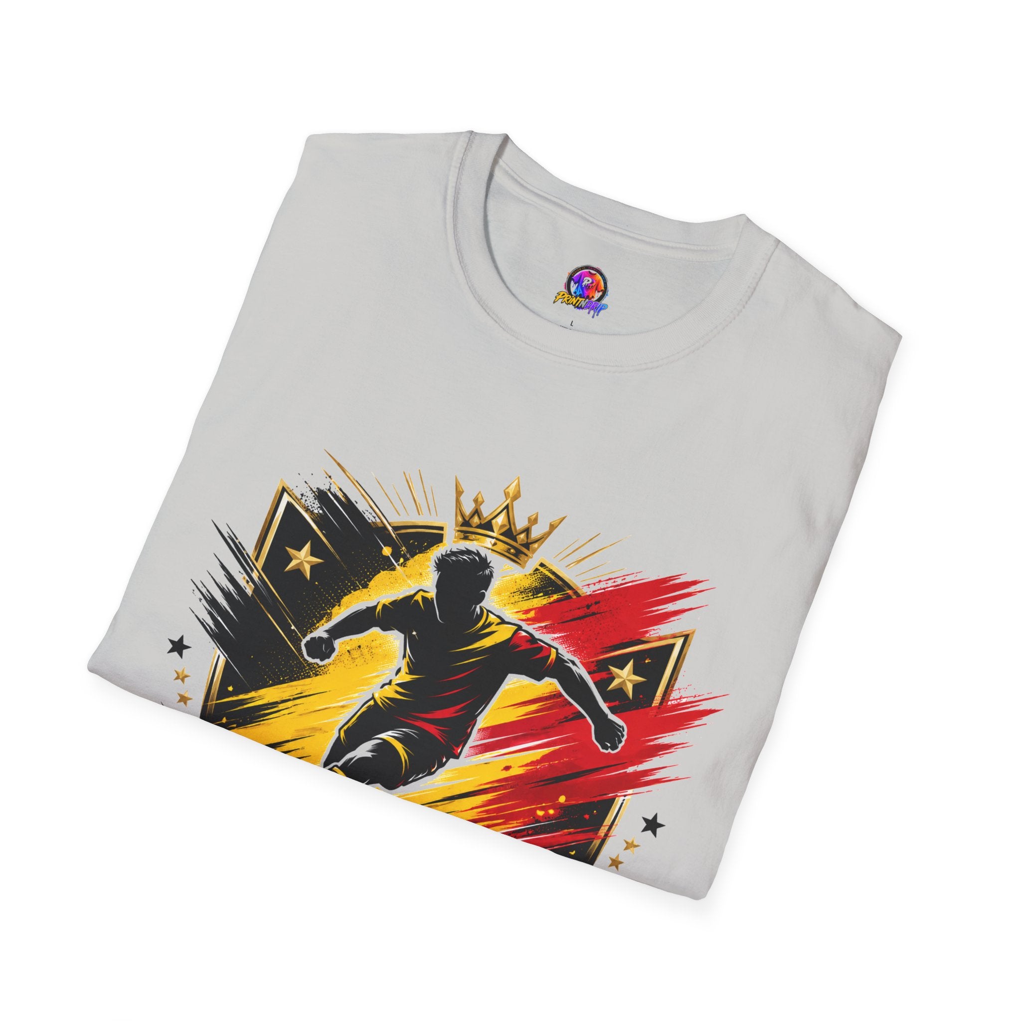 Belgium Soccer T-Shirt — 'Tricolor Strike' Graphic Jersey Tee