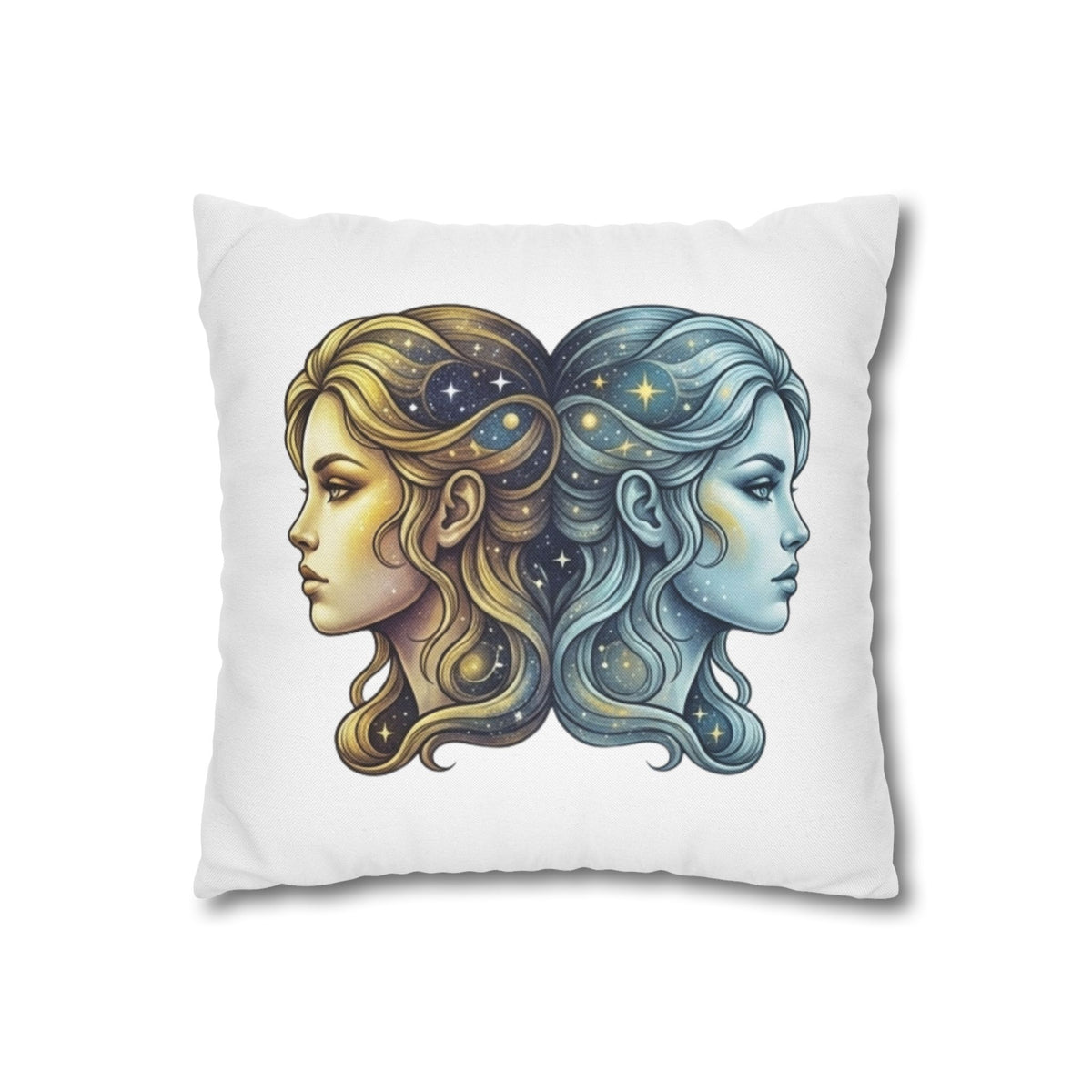 Gemini Moon & Sun Decorative Pillowcase — Zodiac Twins Astrology Throw Pillow Cover