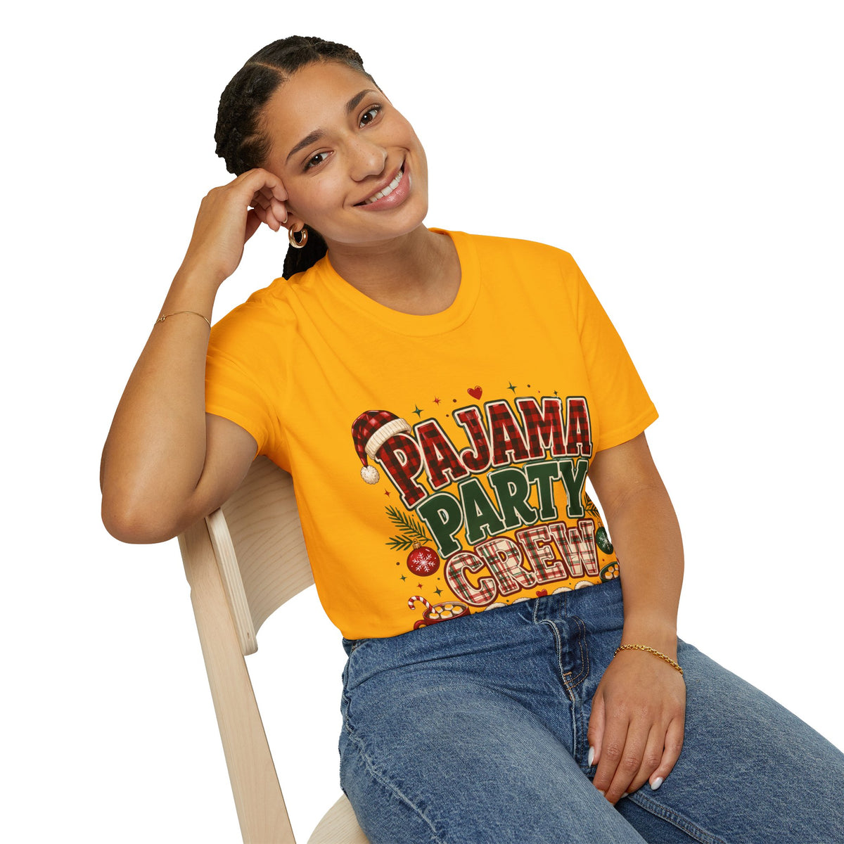 Pajama Party Crew T‑Shirt — Festive Christmas Lounge Tee