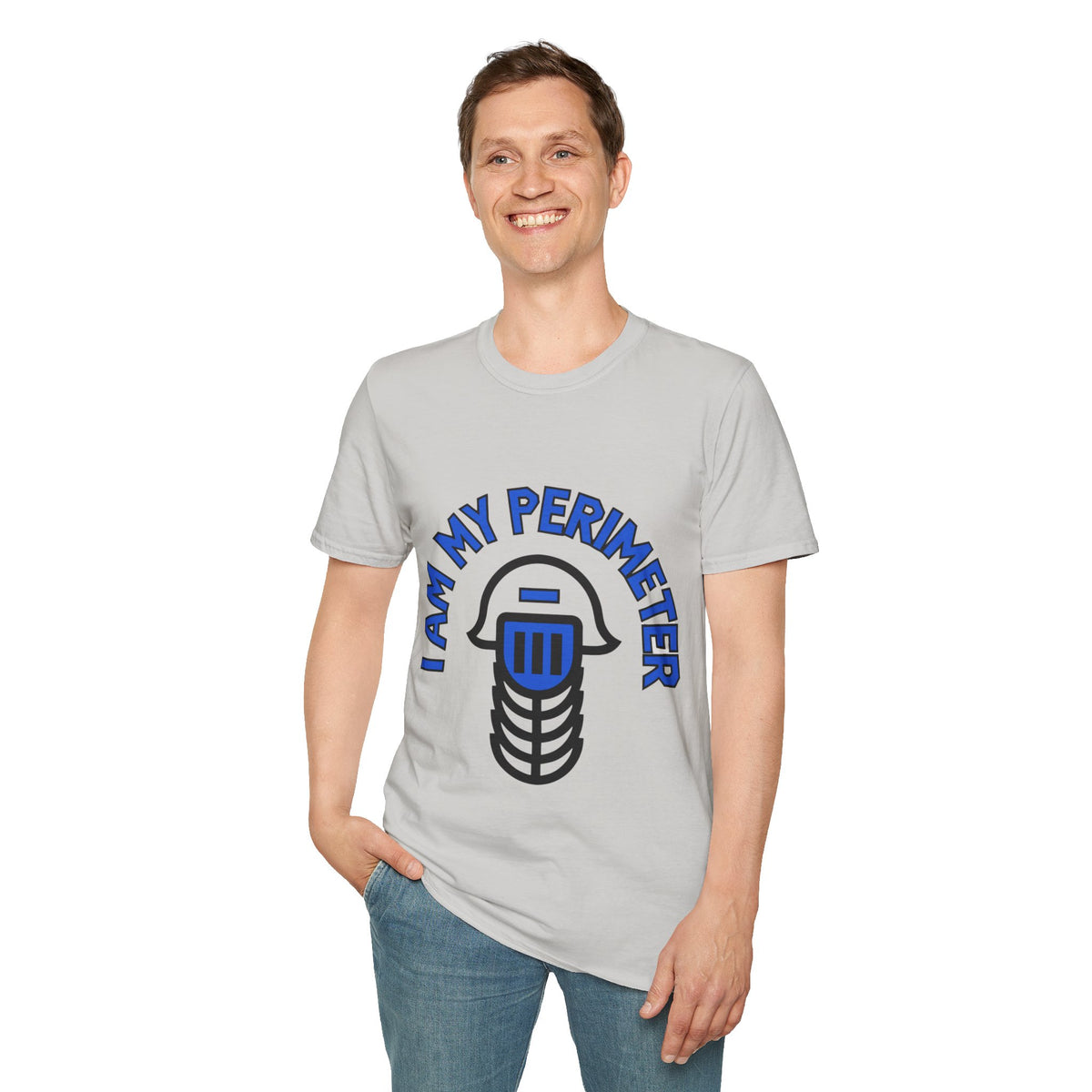 I Am My Perimeter Blue Jail Bars T-Shirt - Minimalist Graphic Quote Tee - Trending Now - September 2026