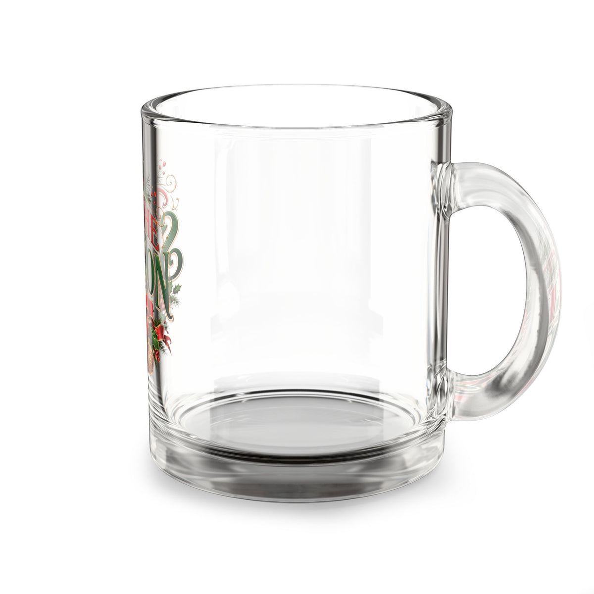 Christmas Glass Mug 10 oz Tis The Season Glass Mug — 10oz Christmas Holiday Coffee Cup