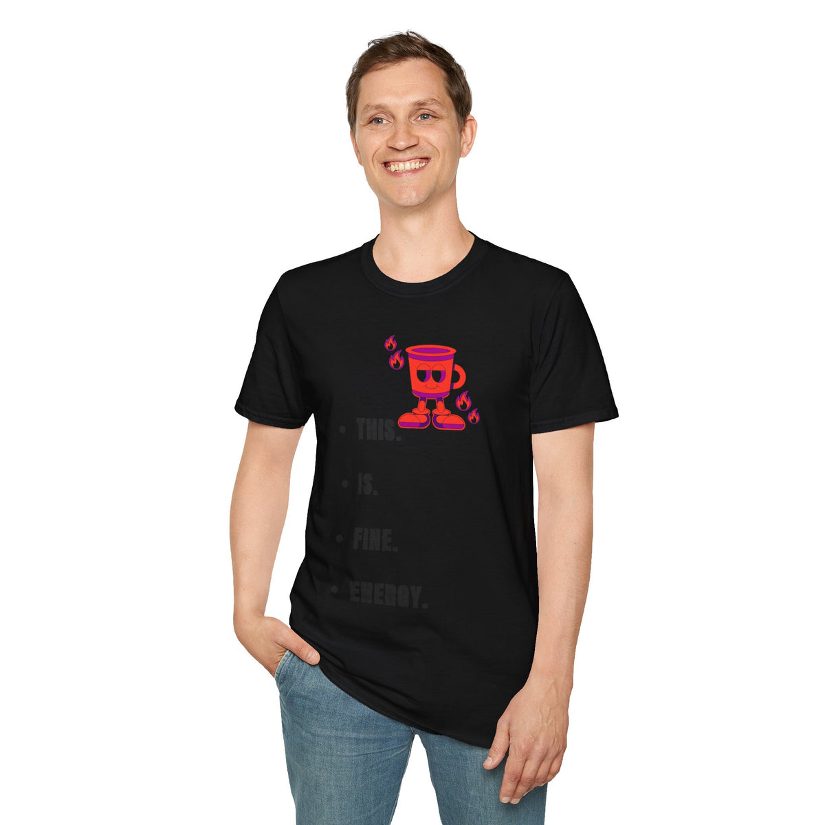 This Is Fine Coffee Mug T-Shirt — Cute Cartoon Coffee Tee - Trending Now - September 2026