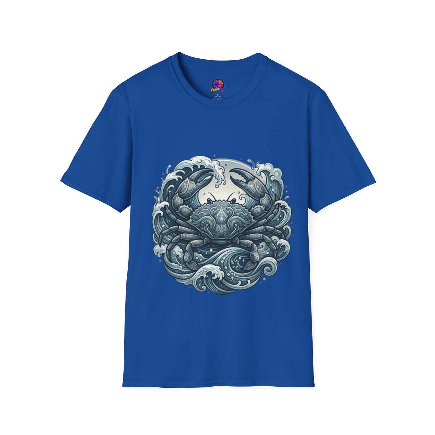 Crab and Waves Graphic T-Shirt — Coastal Oceanic Nautical Tee