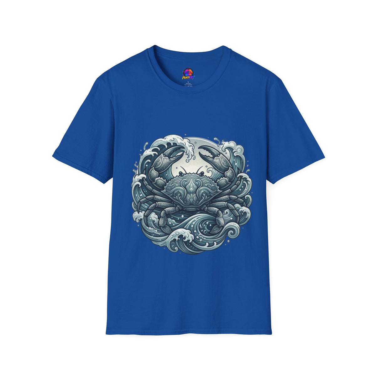 Crab and Waves Graphic T-Shirt — Coastal Oceanic Nautical Tee