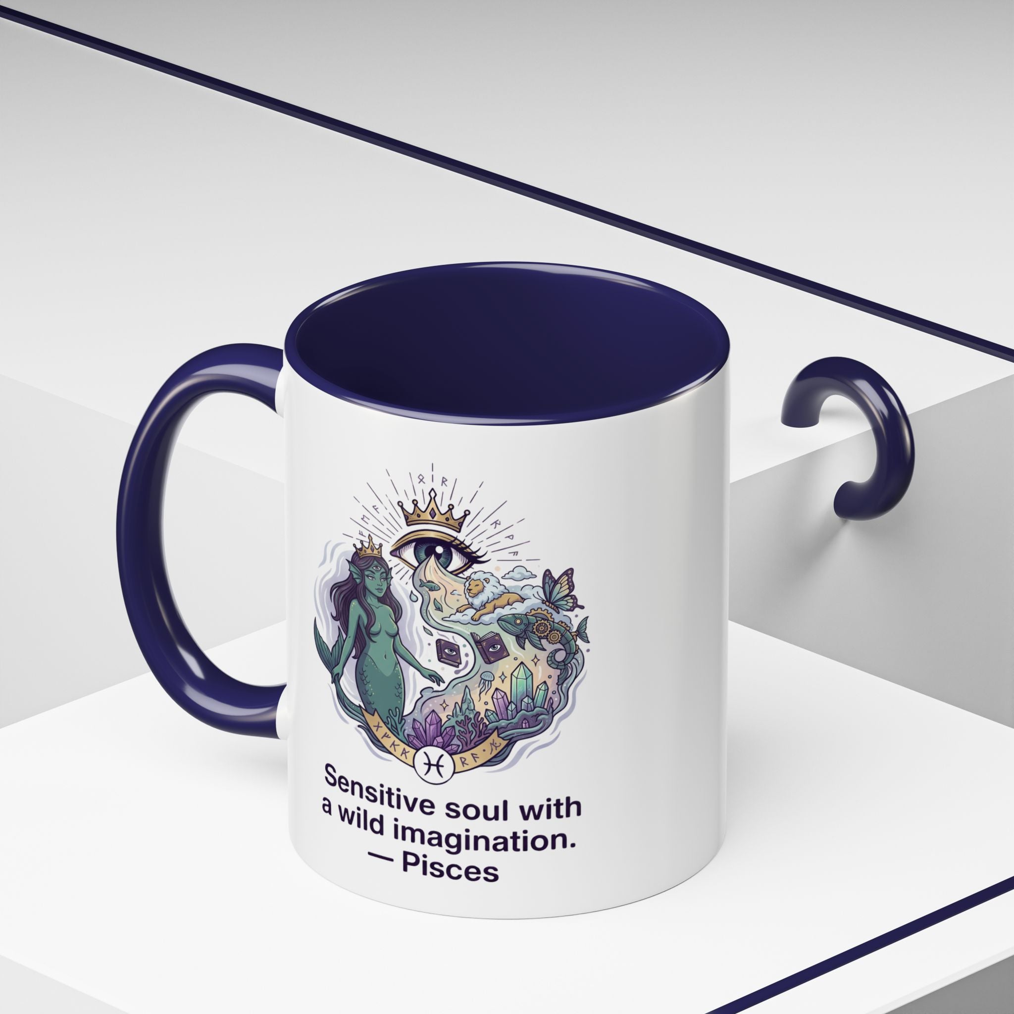 Pisces Coffee Mug — "Sensitive soul with a wild imagination" Astrological Zodiac Accent Mug