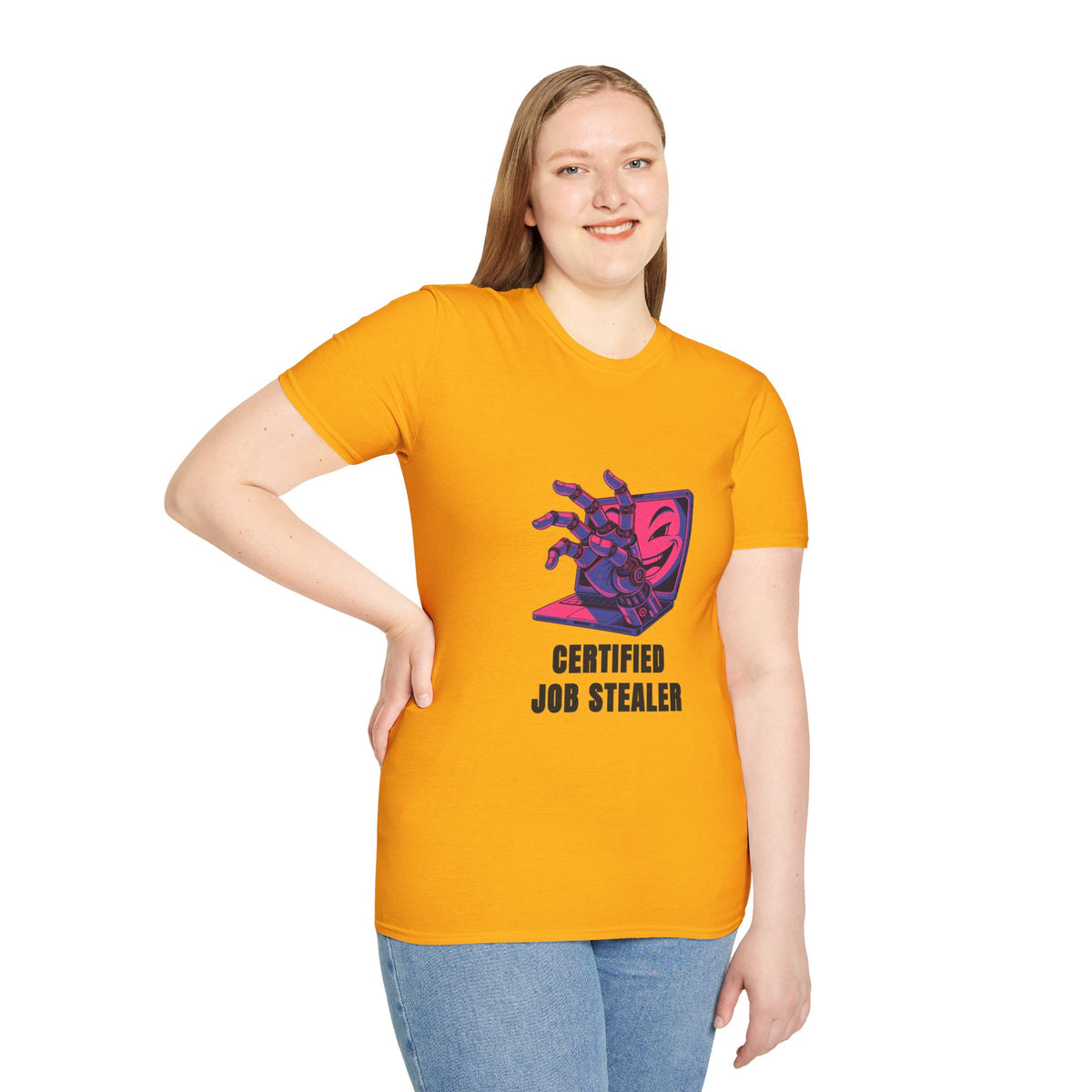 Certified Job Stealer T-Shirt — Retro Cyber Hand Graphic Tee - Trending Now - August 2026