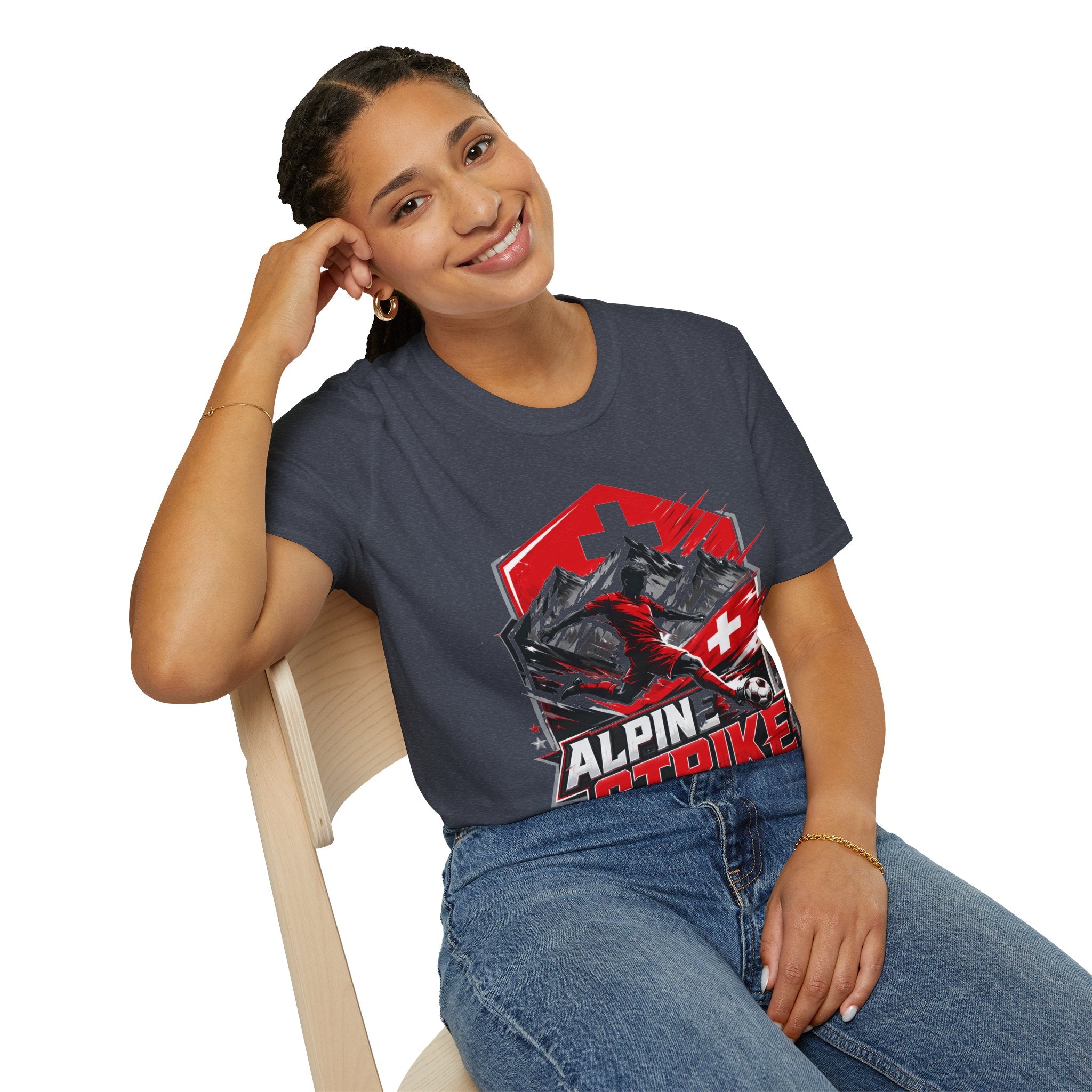 Switzerland Alpine Strike T‑Shirt – Swiss Mountain Ski & Snowboard Graphic