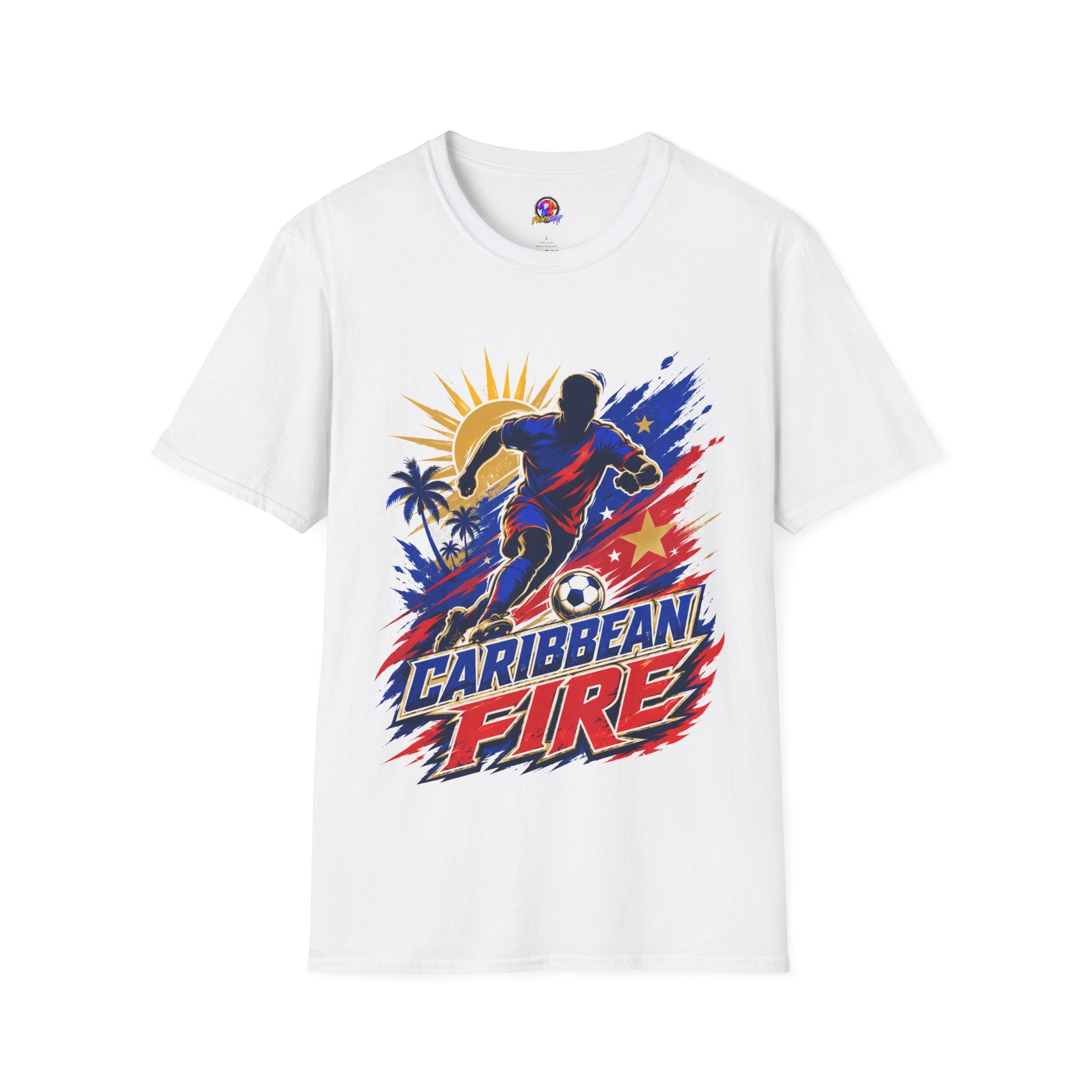 Haiti Soccer T-Shirt — Caribbean Fire Graphic Tee