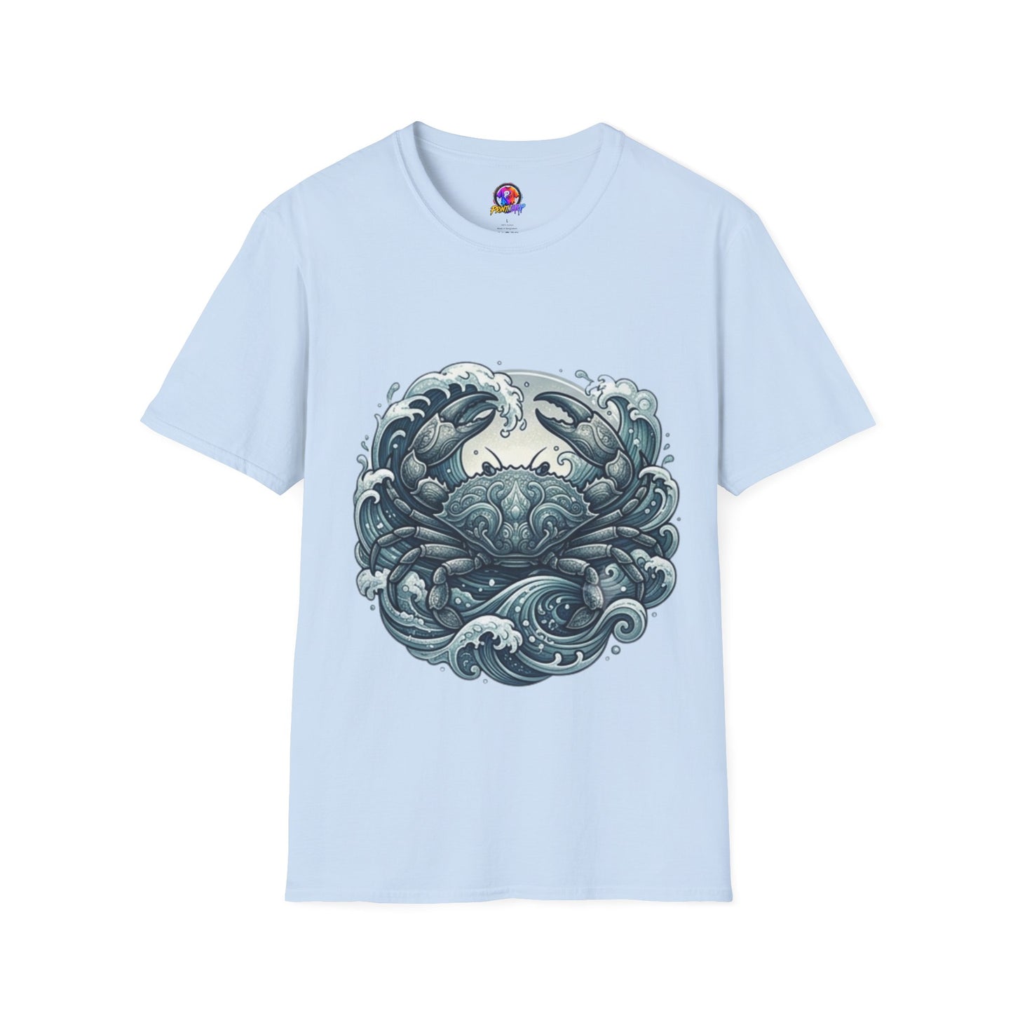 Crab and Waves Graphic T-Shirt — Coastal Oceanic Nautical Tee