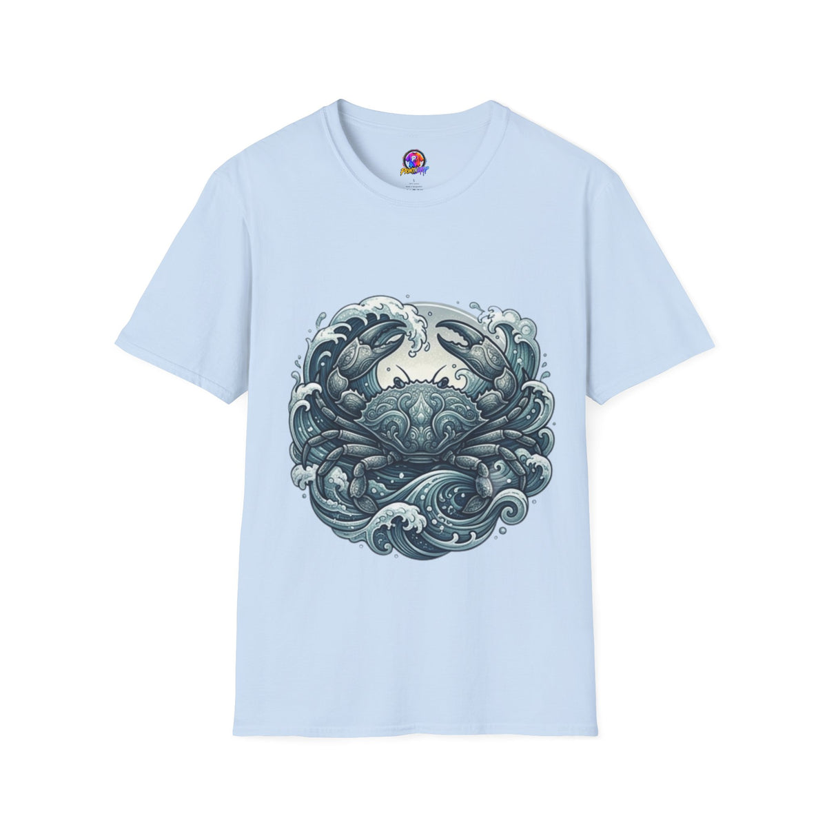 Crab and Waves Graphic T-Shirt — Coastal Oceanic Nautical Tee