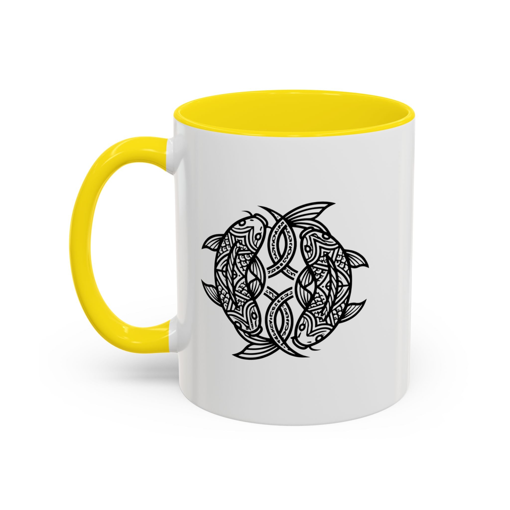 Celtic Knot Dolphin Coffee Mug — Black Accent Ceramic Mug