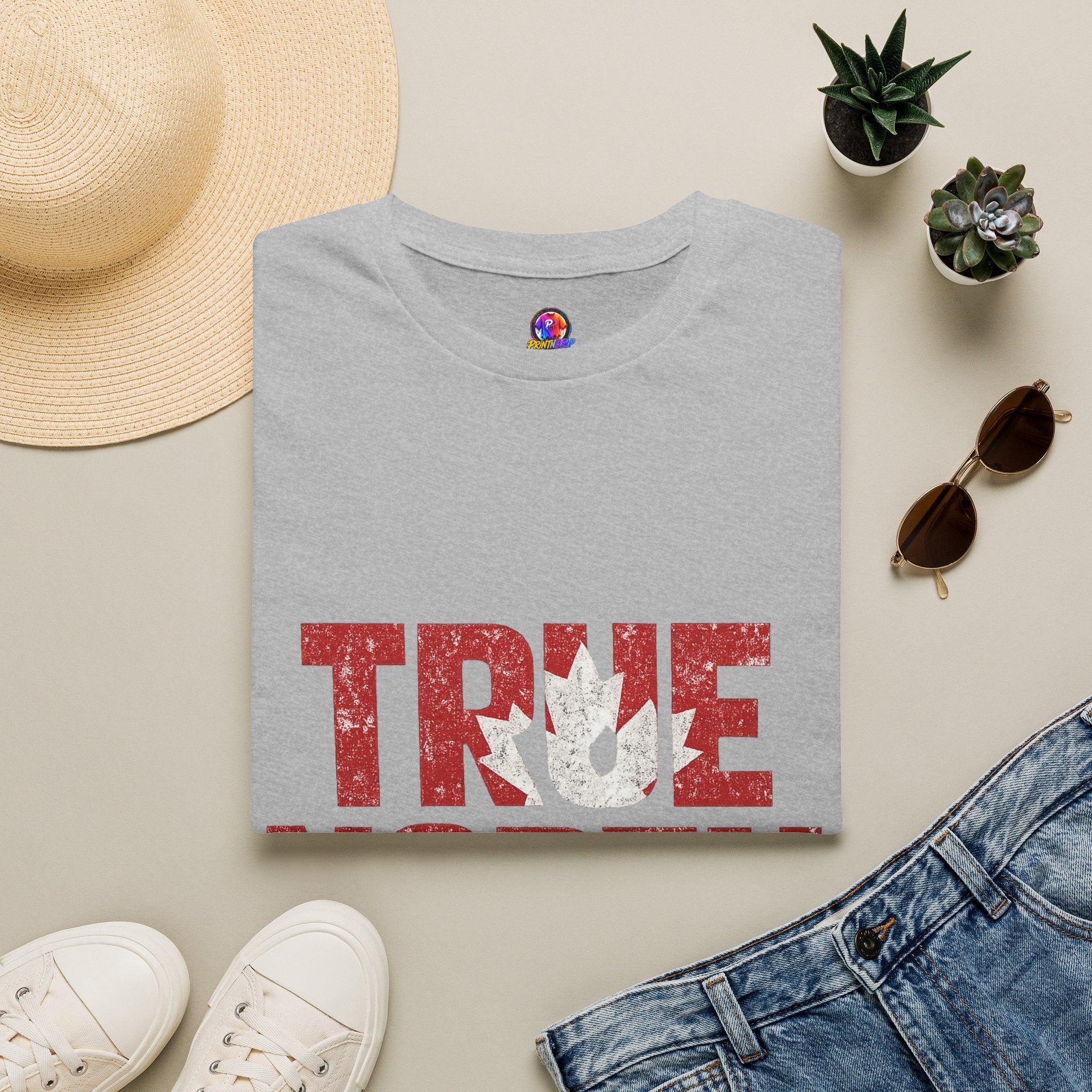 Canada True North Football T-Shirt — Vintage Canadian Maple Leaf Team Tee