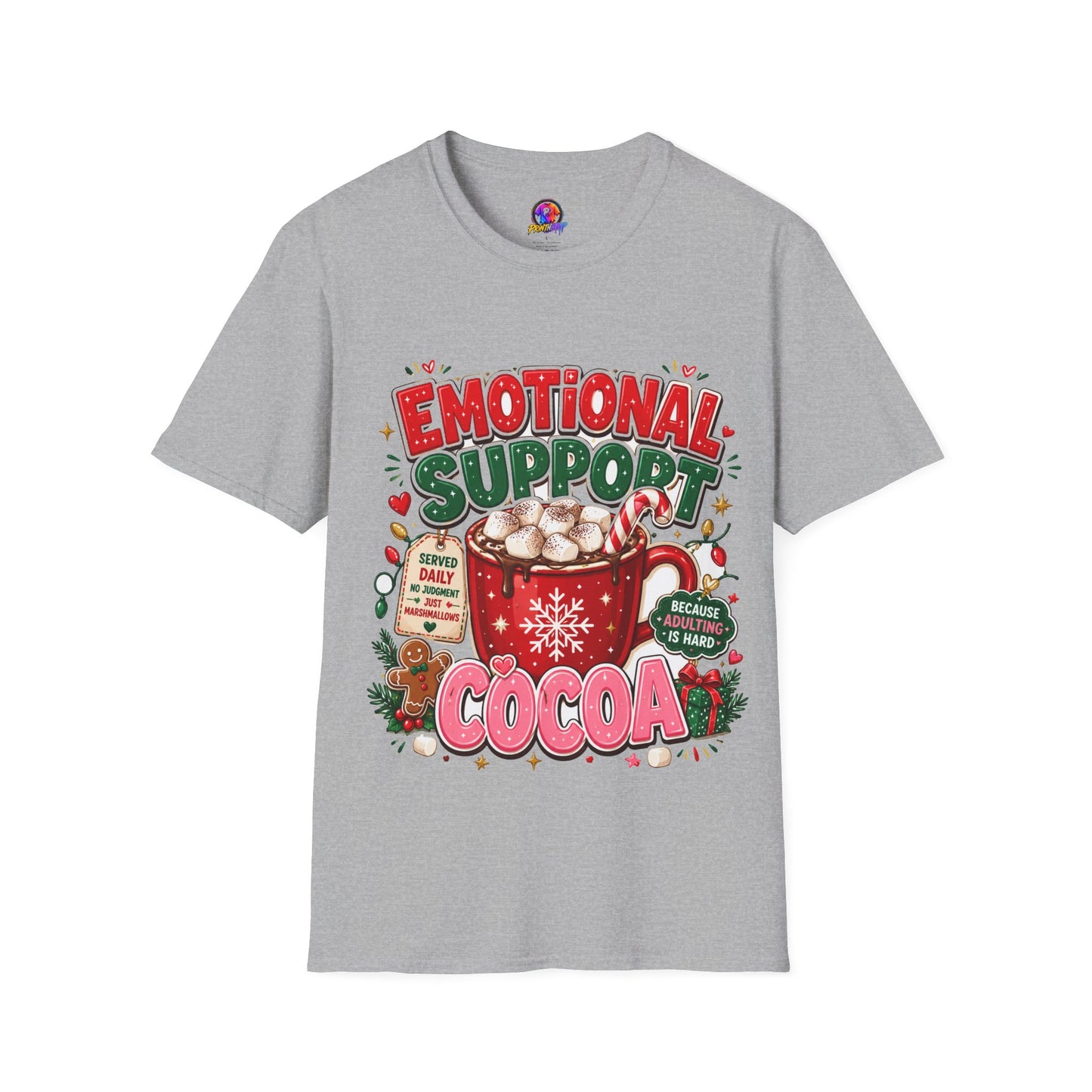 Emotional Support Cocoa T-Shirt — Holiday Hot Chocolate Graphic Tee