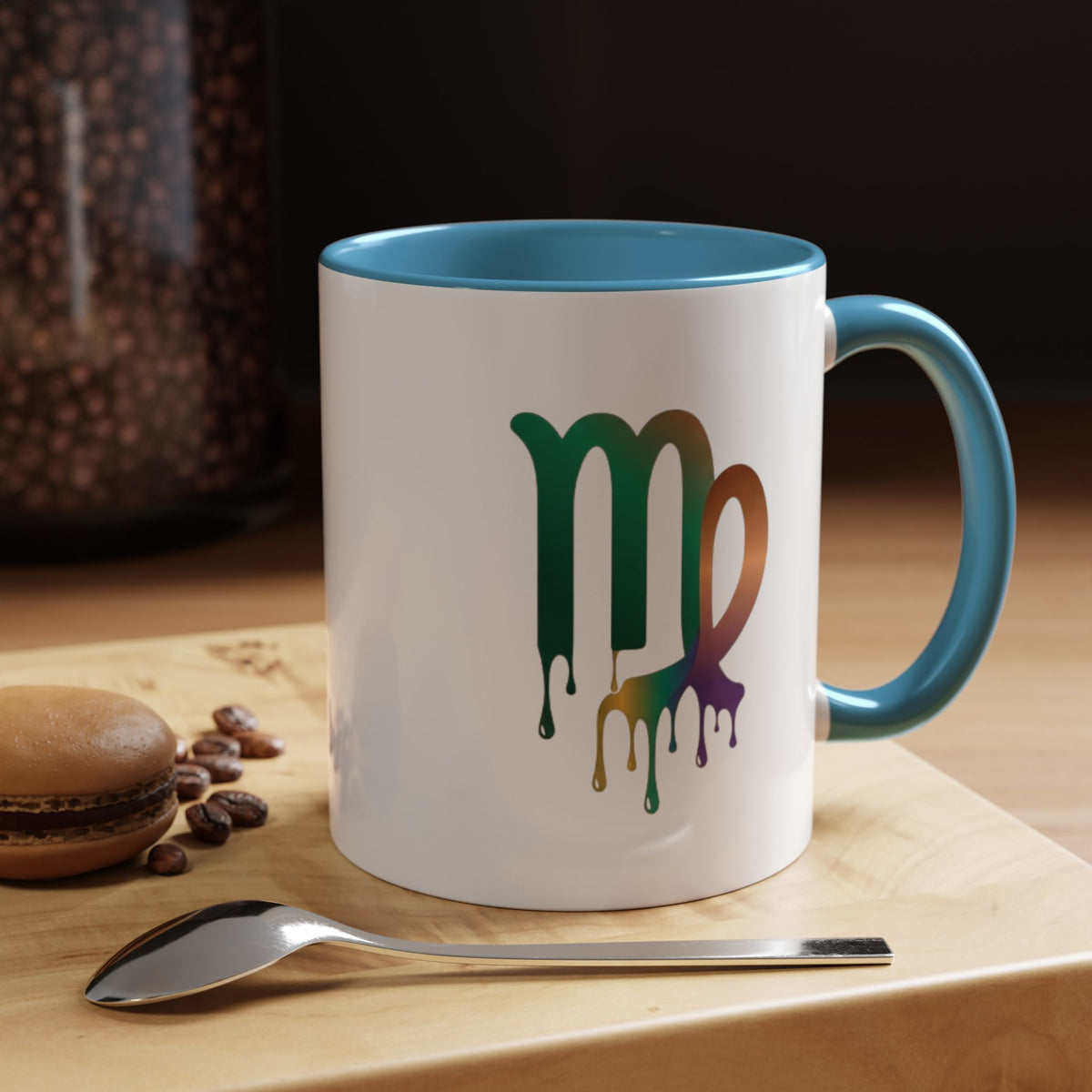 Virgo Zodiac Virgo Drip Accent Coffee Mug — Colorful Zodiac Astrology Gift