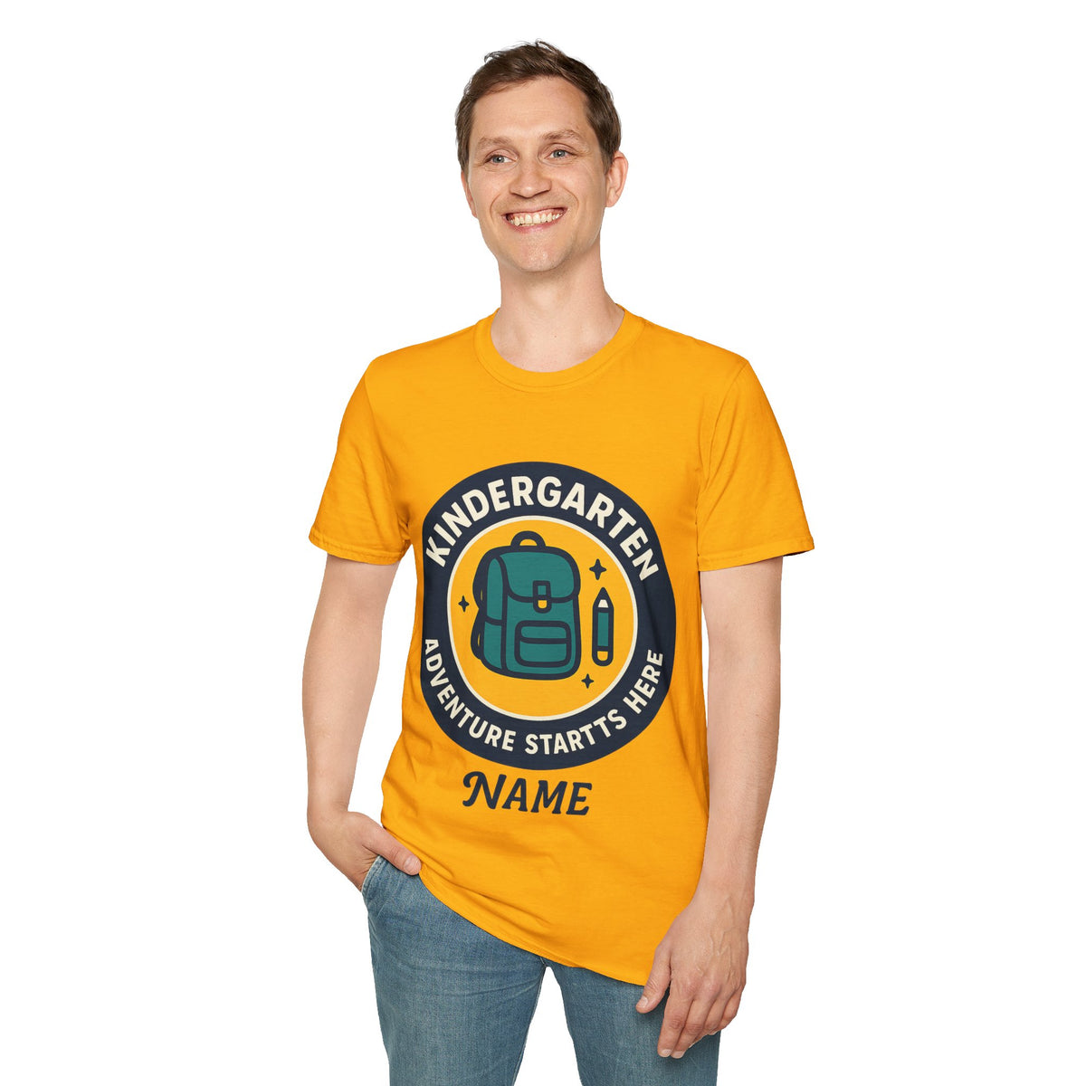 Kindergarten Teacher T‑Shirt – 'Kindergarten' Backpack Badge Design - Trending Now - August 2026