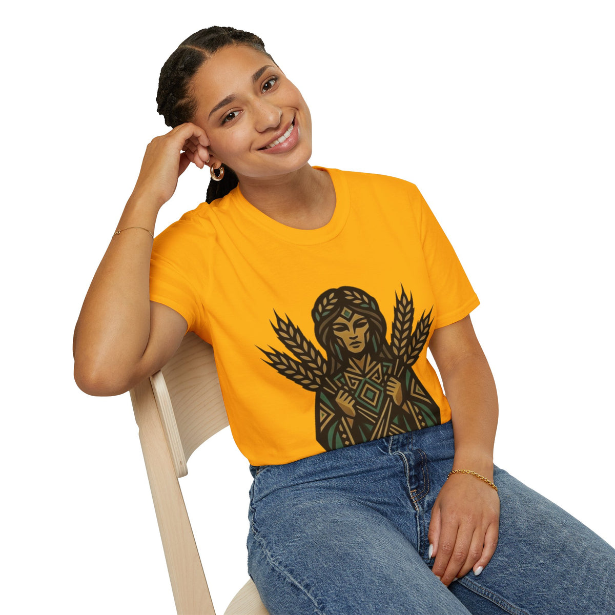 Virgo Zodiac Harvest Goddess T-Shirt — Wheat Maiden Graphic Tee