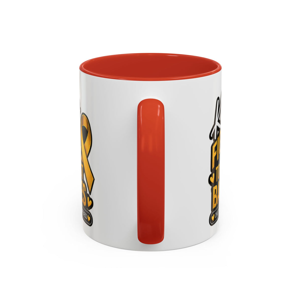 Childhood Cancer Awareness Accent Coffee Mug - "Kids Fight the Toughest Battles" (11/15oz)