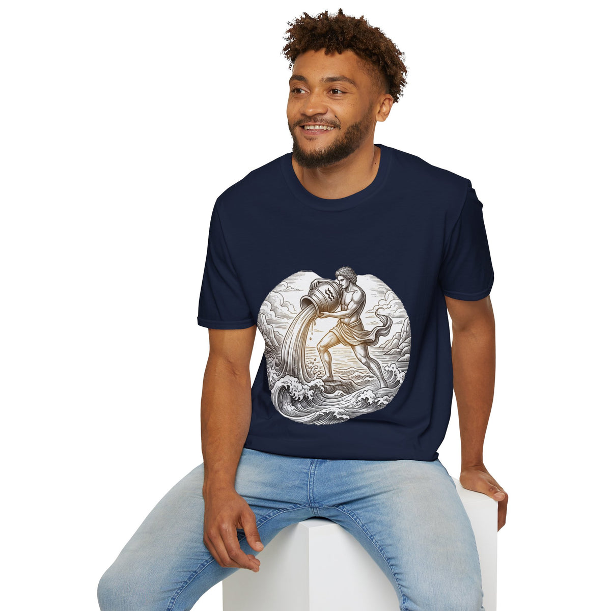 Aquarius Zodiac T-Shirt — Vintage Water Bearer Astrology Tee