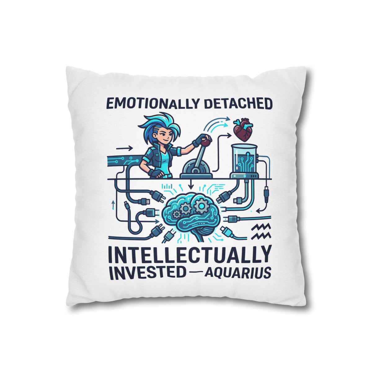 Aquarius Zodiac Spun Polyester Square Pillowcase