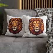 Leo Zodiac Spun Square Pillowcase Lion Face Decorative Pillowcase