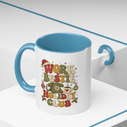 Modern Day Christmas Work Bestie Holiday Club Coffee Mug — Retro Christmas Accent Mug