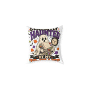 Halloween Haunted By My To-Do List Square Pillow — Funny Halloween Ghost Decorative Throw Pillow