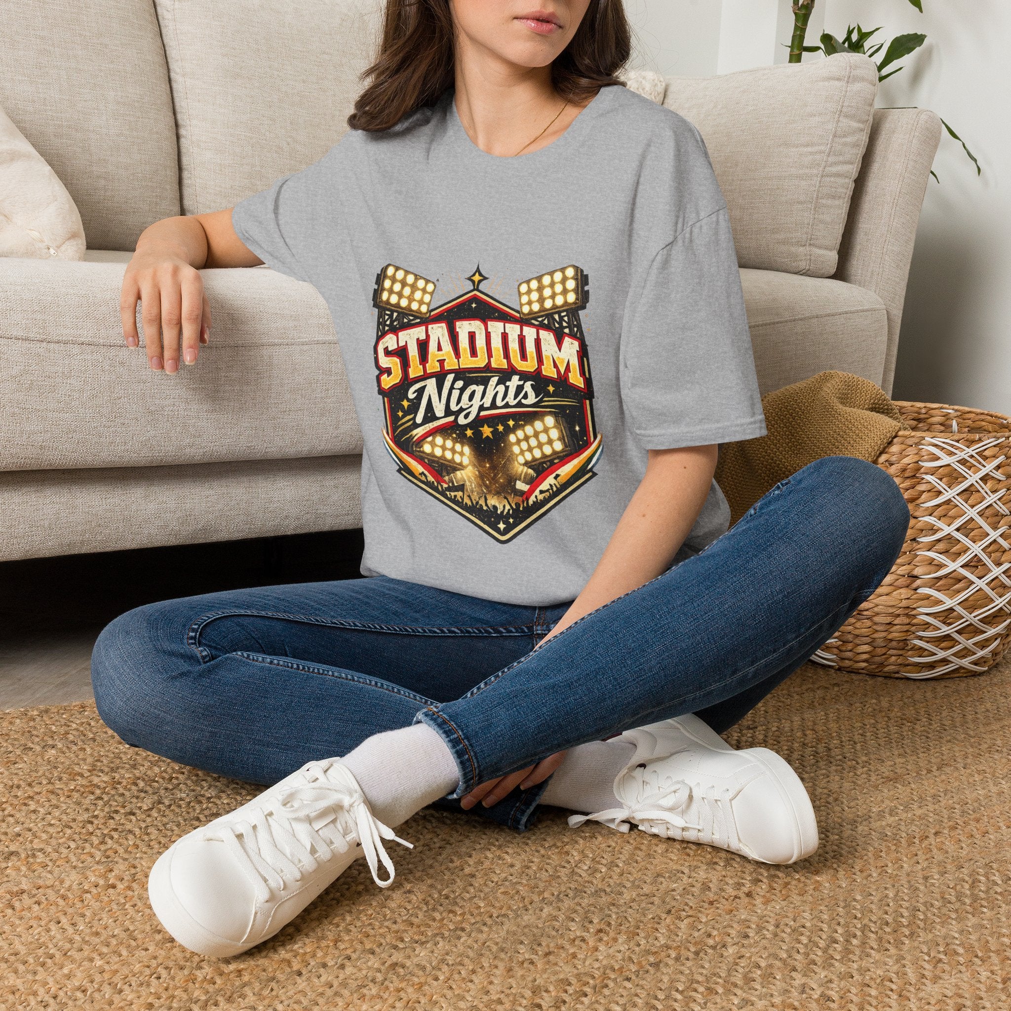 Stadium Nights T-Shirt — Vintage Sports Lights Graphic Tee