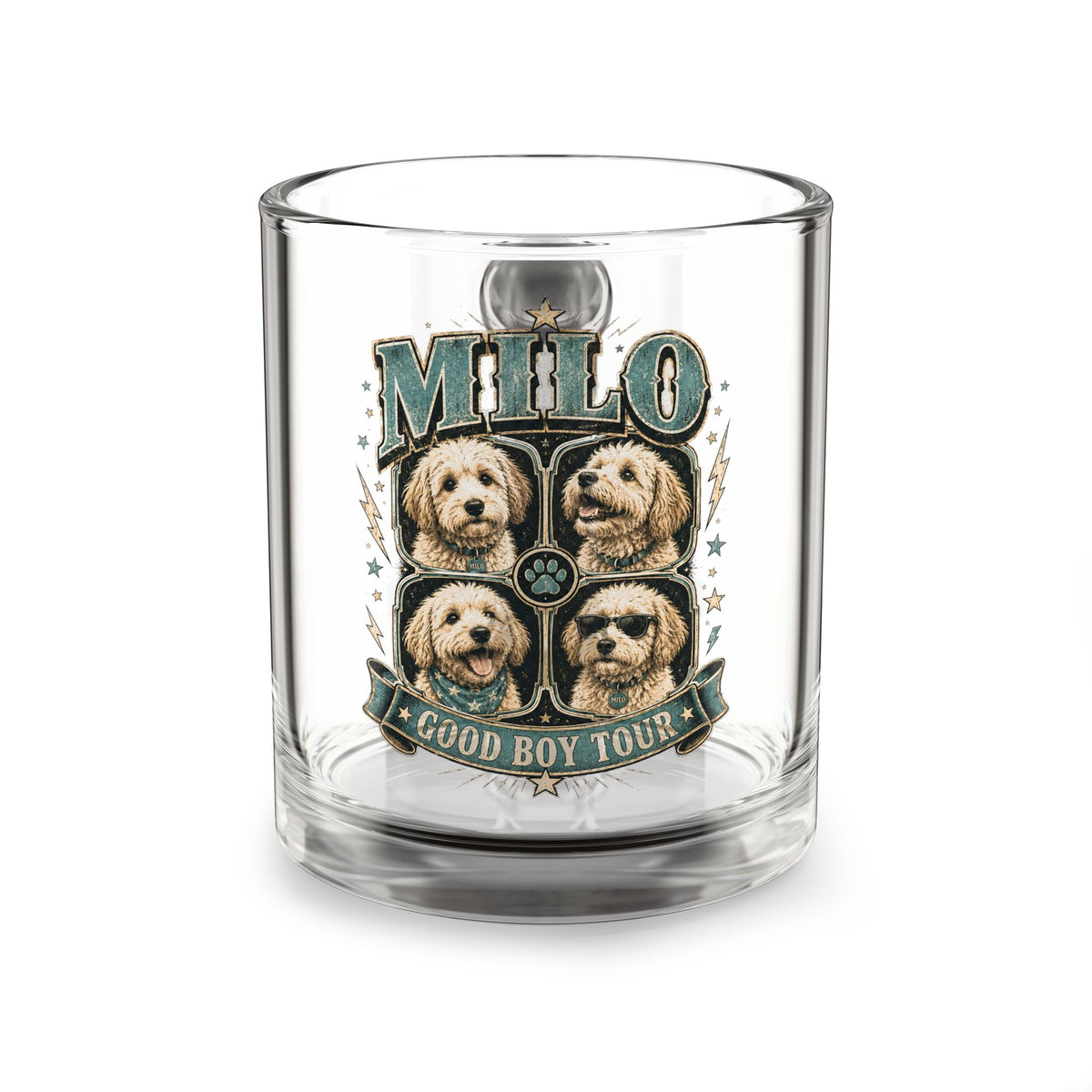Milo 'Good Boy Tour' Glass Mug — 10oz Dog Lover Coffee Cup Milo Bailey Dog Dad Mom  Glass Mug 10 oz