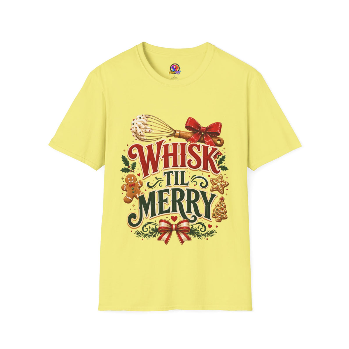 Christmas Baking T-Shirt — "Whisk 'Til Merry" Holiday Tee