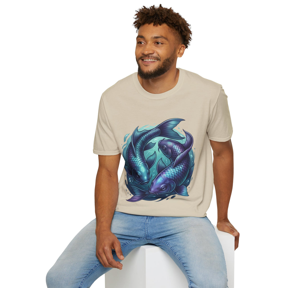 Pisces Zodiac Koi Fish Tee — Yin Yang Aquatic Graphic T-Shirt
