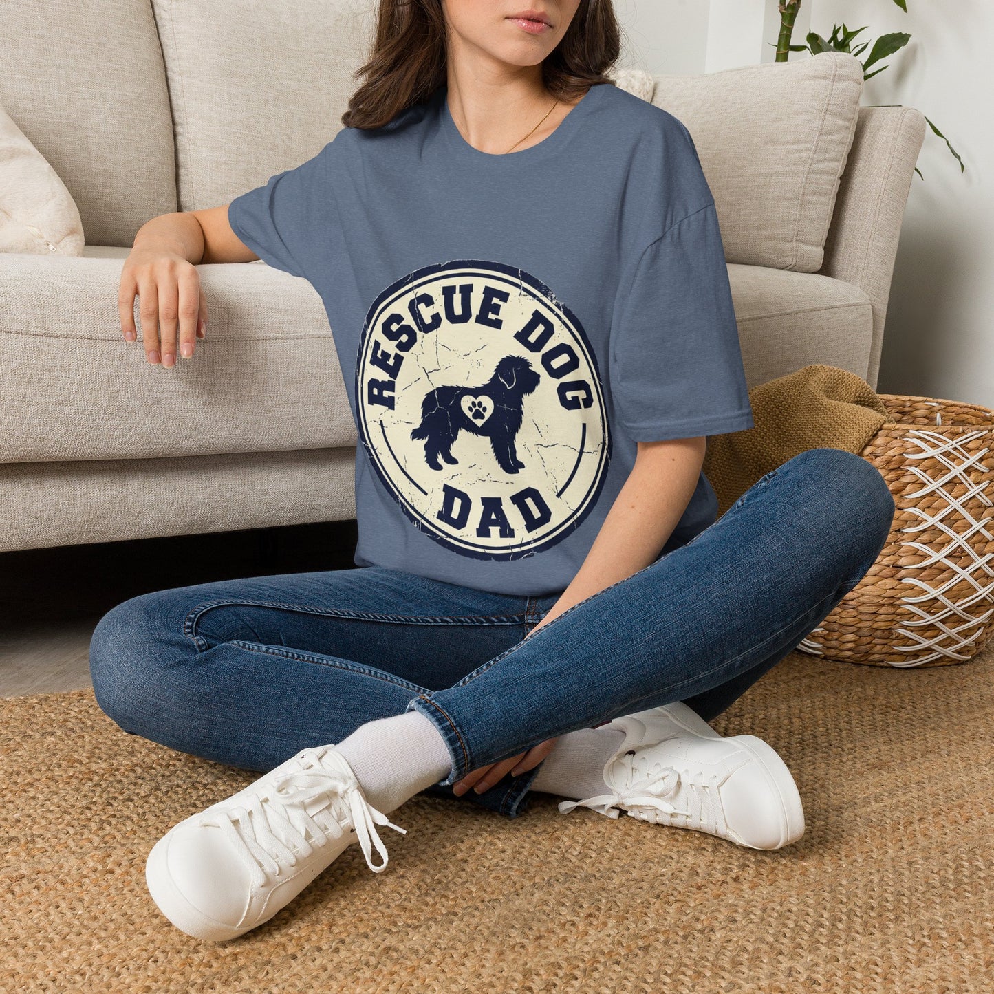 Rescue Dog Dad T-Shirt – Vintage Shelter Pup Support Tee