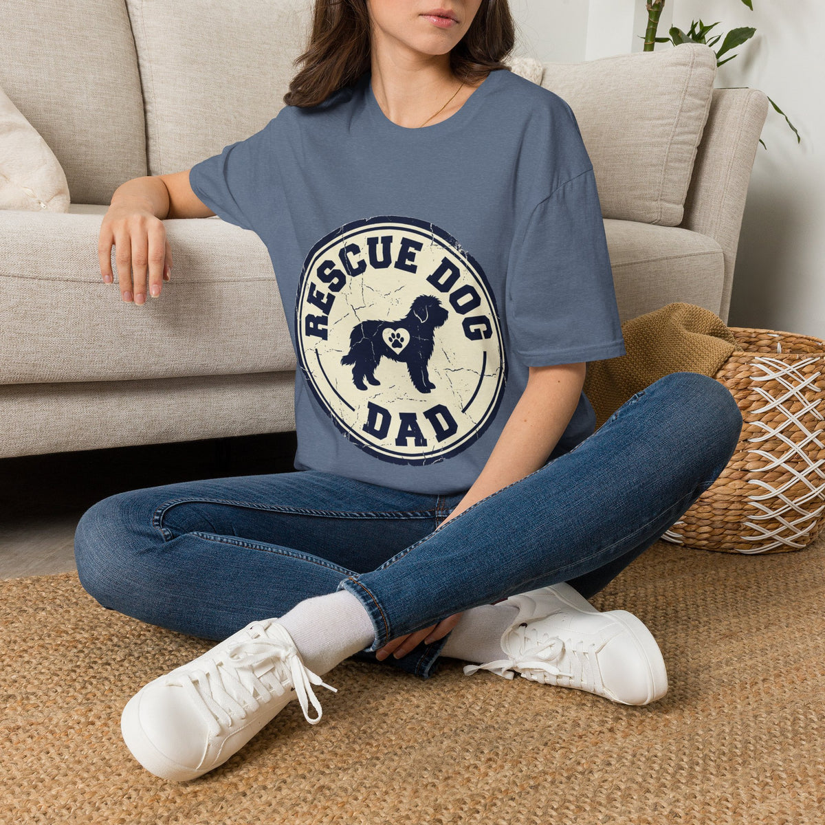Rescue Dog Dad T-Shirt – Vintage Shelter Pup Support Tee