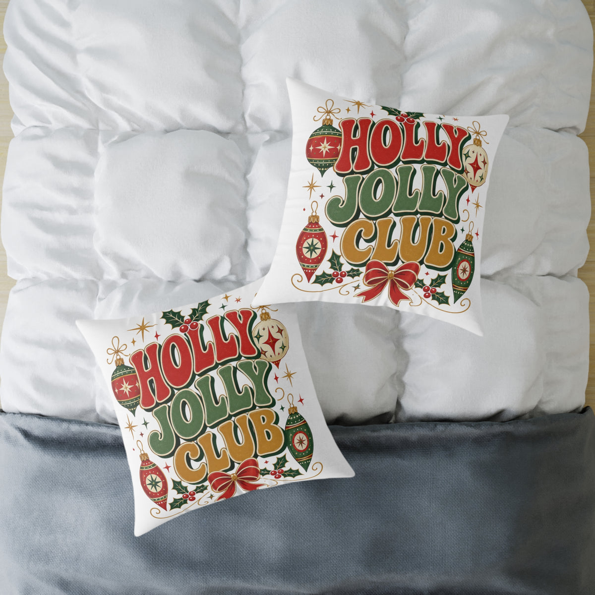 Christmas Holly Jolly Club Holiday Pillow